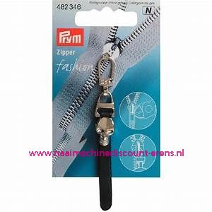 Fashion Zipper leder imitatie zwart "doodskop" prym art.nr. 482346