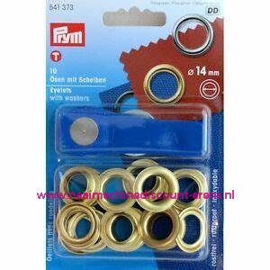 Ringen met Schijven 14 Mm 10 stuks Goudkleurig Prym art.nr. 541373 