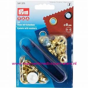 Ringen met Schijven 8 Mm 24 stuks Goudkleurig Prym art.nr. 541375 