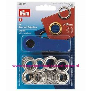 Ringen met Schijven 14 Mm 10 stuks Zilverkleurig Prym art.nr. 541383 