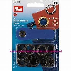 Ringen met Schijven 14 Mm 10 stuks Zwart Prym art.nr. 541384 