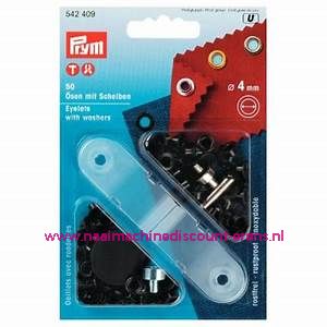 Ringen met Schijven 4 Mm 50 stuks Zwart Prym art.nr. 542409