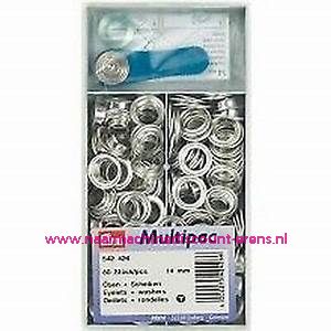 Ringen met schijven 14 mm 80 stuks Zilverkleurig Prym art.nr. 542426