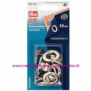 Draaisluitingen / Twist sloten Ms Zilverkleurig 33 Mm 4 stuks prym art.nr. 545510