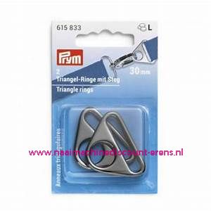 Driehoekringen met een gleuf 30 Mm "Zwart Zilver" 2 stuks prym art.nr. 615833