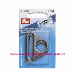 Driehoekringen met een gleuf 40 Mm "Zwart Zilver" 2 stuks prym art.nr. 615836