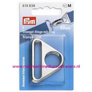 Driehoekringen met een gleuf 40 Mm "Zilver" 2 stuks prym art.nr. 615838