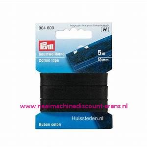 Huishoudband Katoen 10 Mm 5 meter Zwart Prym art.nr. 904600