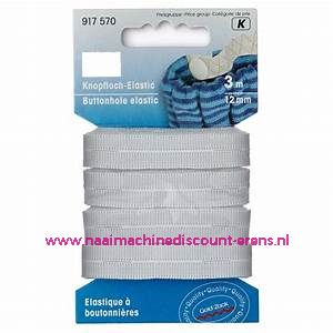 Knoopsgaten Elastiek 12 Mm 3 Meter Wit Prym art.nr. 917570 