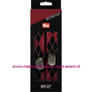 MEN'S CLIP EXCLUSIEF 120CM 35MM ROOD-ZWART prym. art.nr. 944363