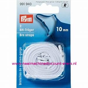 Bh-Bandjes Dragers 10 Mm Wit 2 stuks Prym art.nr. 991940 