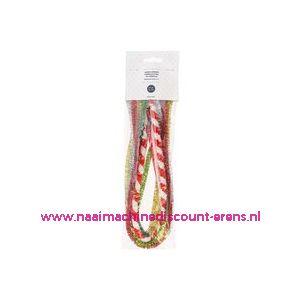 MADE BY ME CHENILLE DRAAD 50CM 10 STUKS GLITTER "ROOD-GROEN" Art.Nr. 08758.03.26