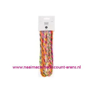 MADE BY ME CHENILLE DRAAD 50CM 10 STUKS GLITTER "BONT GESTREEPT" Art.Nr. 08758.03.19