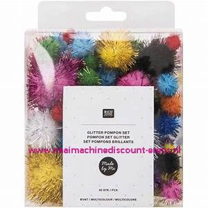 Rico Design Made by Me GLITTER Pompons ca. 60 stuks "MIX" Art.Nr. 08758.00.25