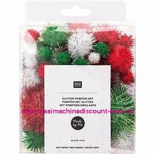 Rico Design Made by Me GLITTER Pompons ca. 60 stuks "X-MAS" Art.Nr. 08758.00.26
