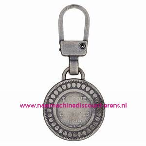 Modische Schuiver "metaal zilver rond 45mm" UNION KNOPF art.nr. 58595