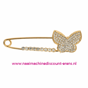 KILTSPELD STRASS VLINDER "GOUD"