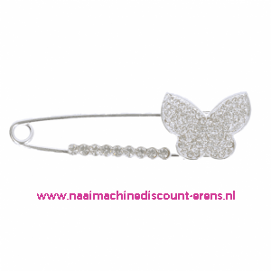 KILTSPELD STRASS VLINDER "ZILVER"