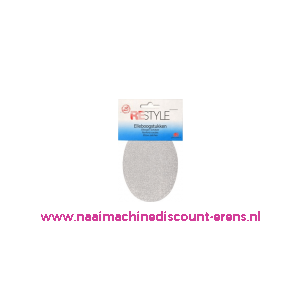 Glitter elleboogstukken "ZILVER" 11,5cm RESTYLE 
